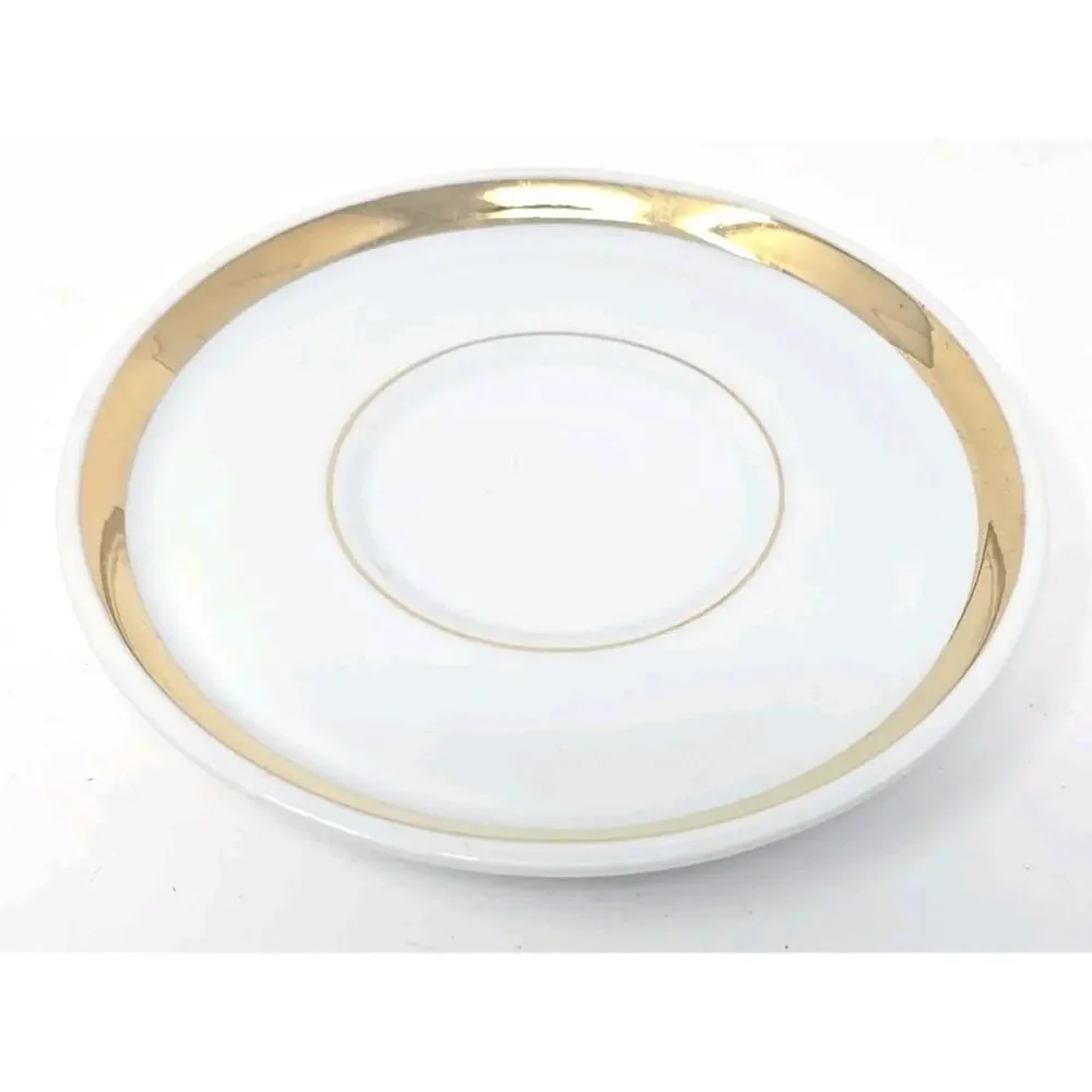 Vtg 6 Royal Crown Midas Touch 24K Gold Trim Tea Cup‎ Demitasse Saucer Set U251